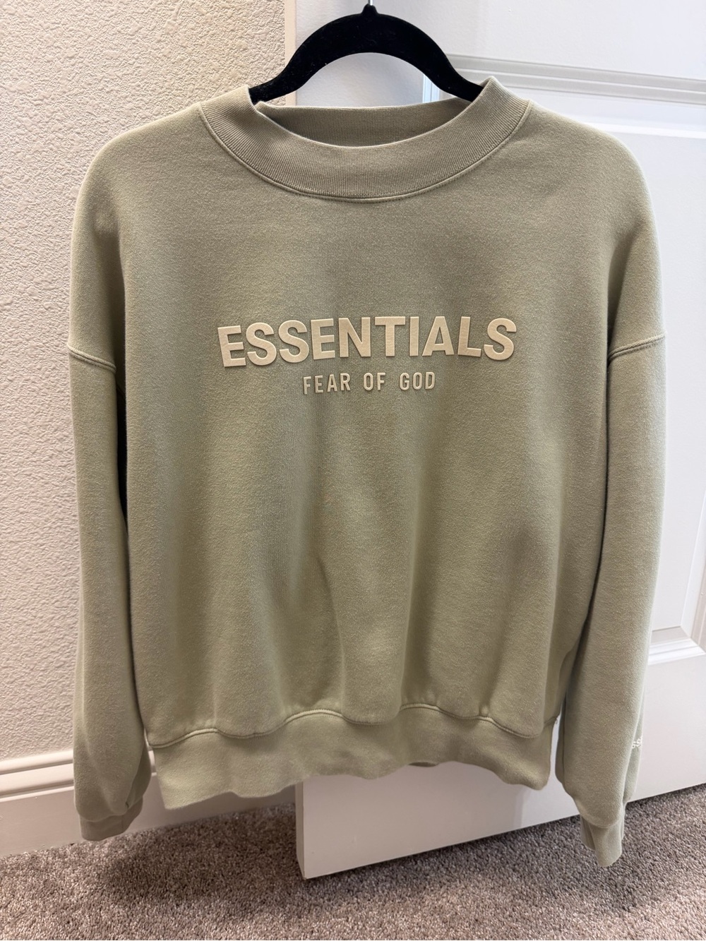 Fear of God Essentials Sage Green Logo Crewneck Sweatshirt